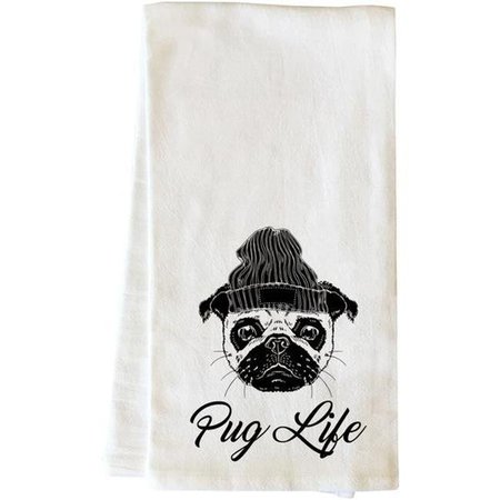 ONE BELLA CASA One Bella Casa 82869TW Pug Life Beanie Tea Towel - Black 82869TW